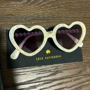 Lele Sadoughi Sweetheart Sunglasses - Mother of Pearl